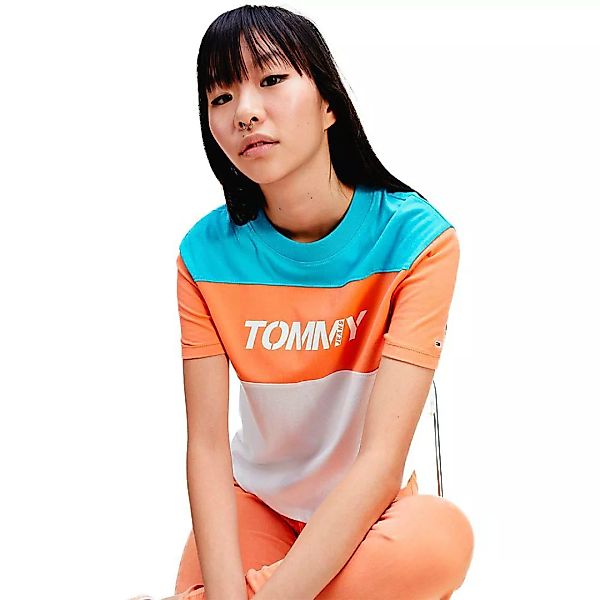 Tommy Jeans Colourblock Logo Kurzärmeliges T-shirt S White / Multi günstig online kaufen