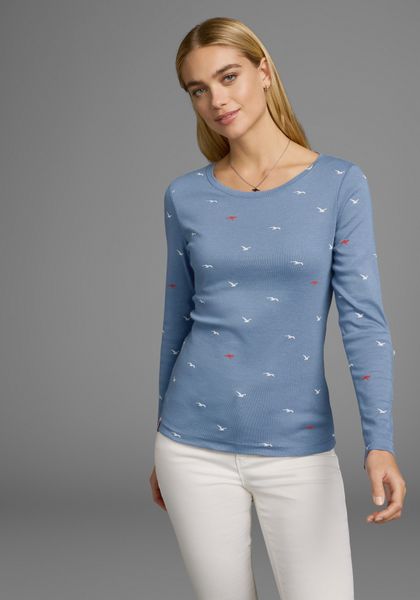 KangaROOS Langarmshirt krempelbare Ärmel, sehr figurbetont, günstig online kaufen