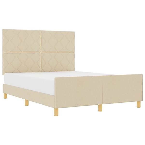 vidaXL Bett Creme Stoff Bettgestell - 140x190 cm (1-tlg) günstig online kaufen