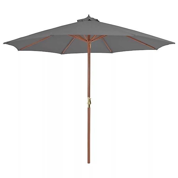 Sonnenschirm Mit Holz-mast 300 Cm Anthrazit günstig online kaufen