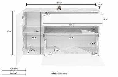 INOSIGN Sideboard Potenza, Kommode, Schrank, 1x günstig online kaufen
