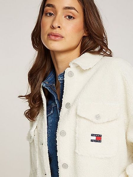 Tommy Jeans Curve Outdoorbluse TJW TEDDY BADGE OVERSHIRT EXT in Großen Größ günstig online kaufen