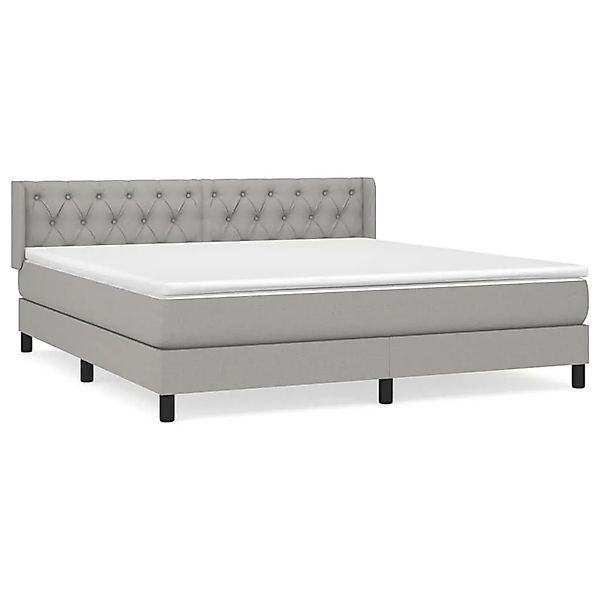 vidaXL Boxspringbett mit Matratze Hellgrau 160x200 cm Stoff 3129961 günstig online kaufen