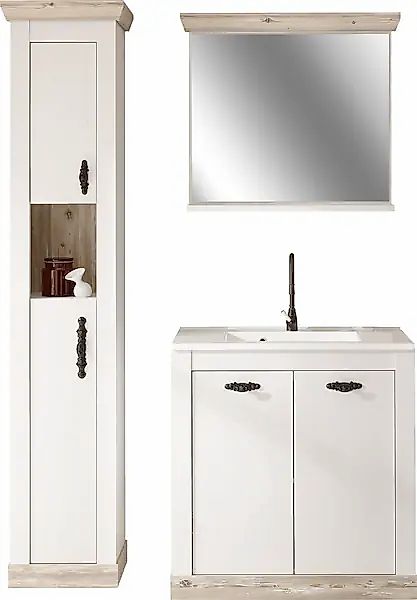 Home affaire Badmöbel-Set »Florenz, Bad im Landhausstil, 3-teiliges Badezim günstig online kaufen