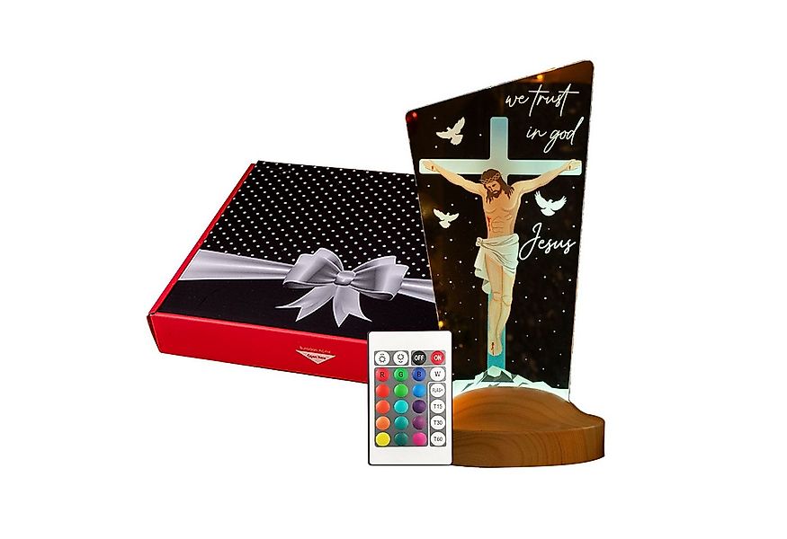 Geschenkelampe LED Nachttischlampe Jesus Christus 3D UV Druck Farbige Nacht günstig online kaufen