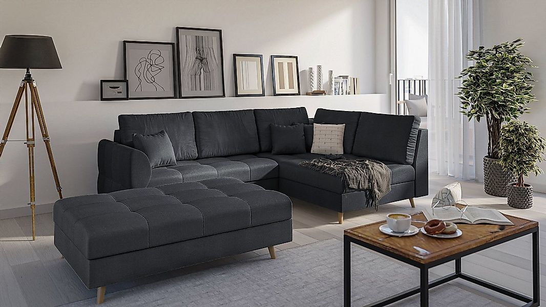 S-Style Möbel Polsterhocker Cuba mit Holzfüßen im skandinavischen Stil, mit günstig online kaufen