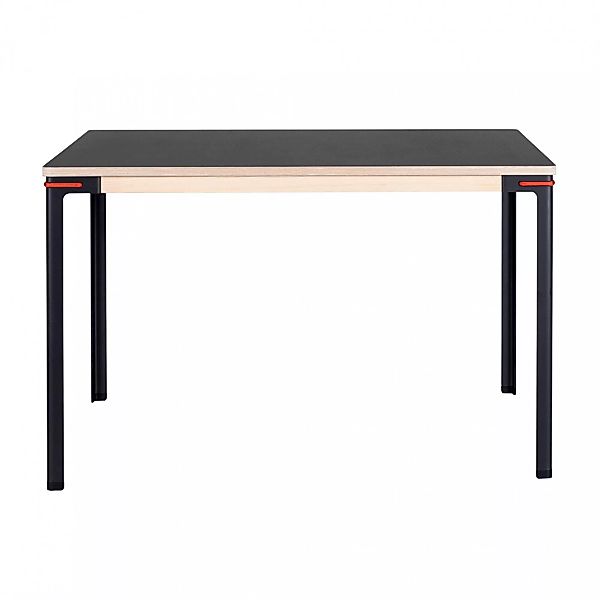 Moormann - Seiltänzer Tisch quadratisch 120x120cm - Linoleum schwarz/rotes günstig online kaufen