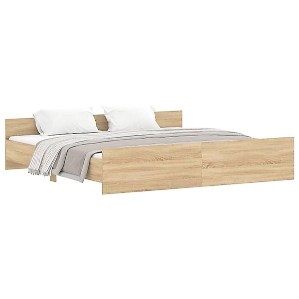 vidaXL Bettgestell mit Kopf- und Fußteil Sonoma-Eiche 180x200 cm1899106 günstig online kaufen