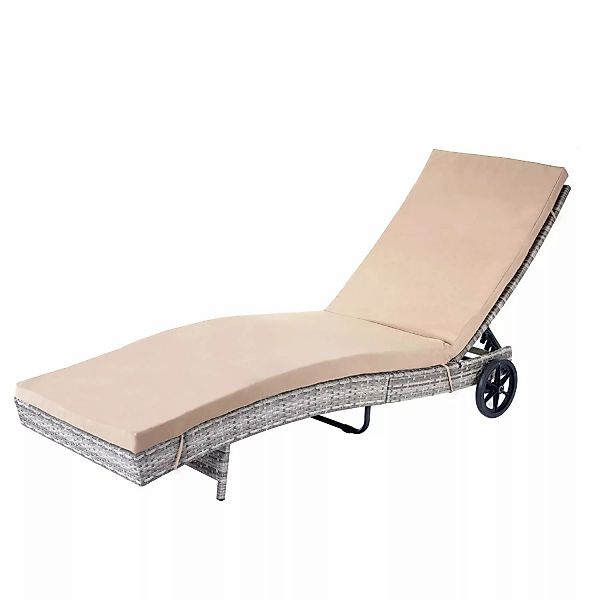 MCW Sonnenliege D80 Grau Kissen beige günstig online kaufen