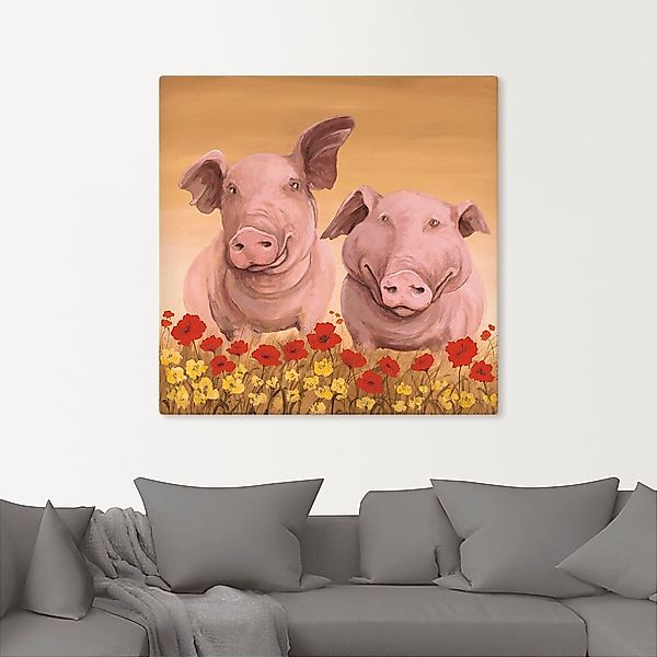 Artland Leinwandbild »Schweine«, Haustiere, (1 St.), auf Keilrahmen gespann günstig online kaufen