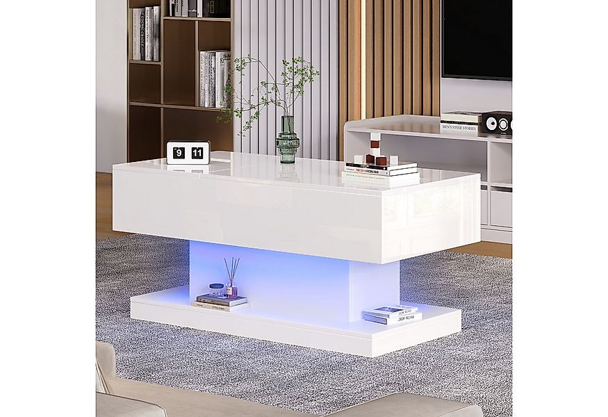 STILVORA Couchtisch Hebbarer Wohnezimmertisch mit LED,Beistelltisch mit Sta günstig online kaufen