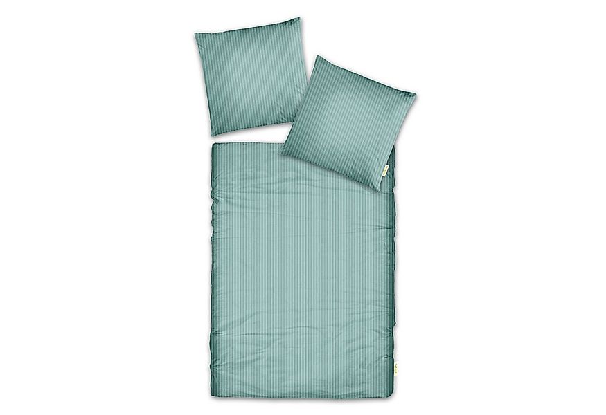 Brielle Bettwäsche Casabel Bettwäsche-Set aus Mako-Satin - Streifig - Minzg günstig online kaufen