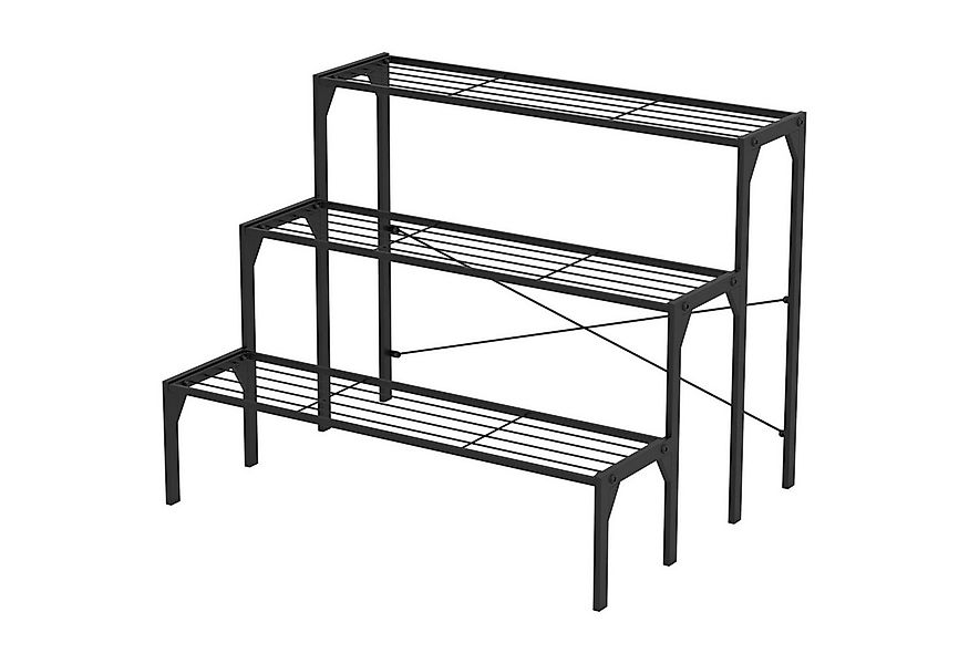 COSTWAY Pflanzentreppe, 3-stufiger Metall Blumentreppe, belastbar bis 30 kg günstig online kaufen