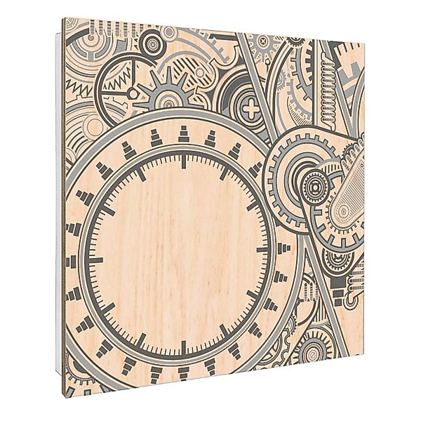 Banjado Großer Schlüsselbox Holz 30x30cm Weiß Scharnier Rechts 50 Haken Sch günstig online kaufen