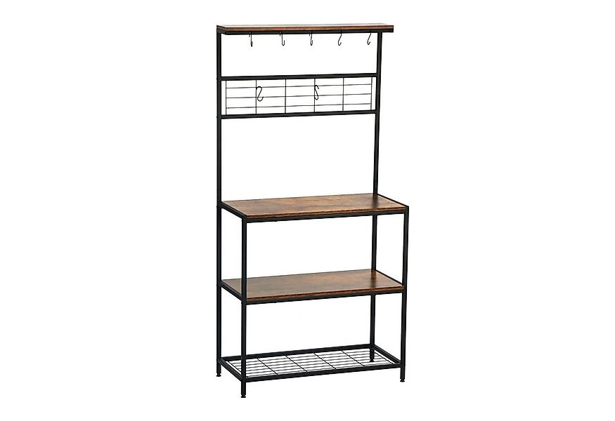 BIGTREE Küchenregal Küchenregal mit 4 Ablagen, Mikrowellen Regal, küchenreg günstig online kaufen