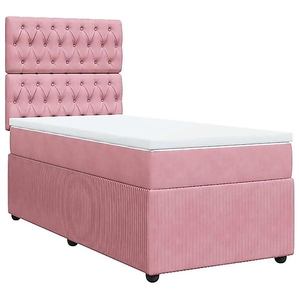 vidaXL Boxspringbett mit Matratze Rosa 90x200 cm Samt 3294549 günstig online kaufen
