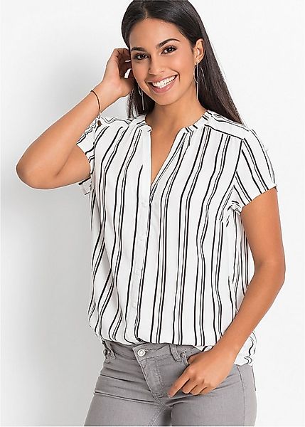 bonprix Kurzarmbluse Regular Fit, für Businessmode, aus Viskose, feminin ge günstig online kaufen