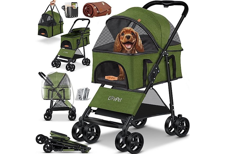 Lovpet Hundebuggy 2in1 Hundewagen max. bis 20kg Buggy für Haustiere, (Hunde günstig online kaufen