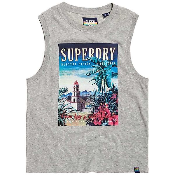 Superdry Sun Island Ärmelloses T-shirt M Pebble Grey Marl günstig online kaufen