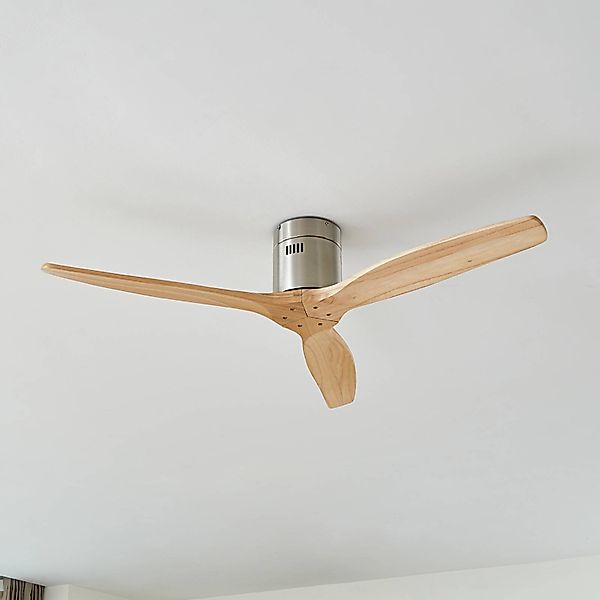 Lucande Deckenventilator Vindur, nickel, DC, leise günstig online kaufen