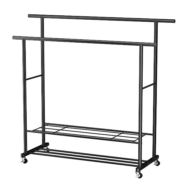 loefme Kleiderständer 2 Regale + 2 günstig online kaufen