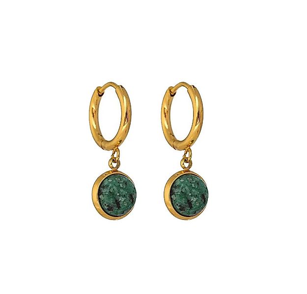 SHELAGO Paar Creolen mit grünem Stein-elegante Hängeohrringe (inkl. Geschen günstig online kaufen
