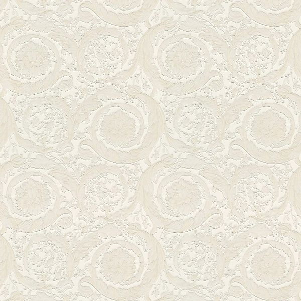 PROFHOME 935832-GU Exklusive Tapete Barock schimmernd Creme Silber 7,035 m2 günstig online kaufen