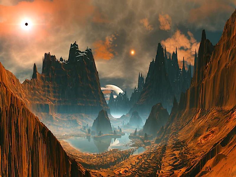 Papermoon Fototapete »PLANETEN-FUTURISTISCH WELTRAUM MOON GALAXIE UNIVERSUM günstig online kaufen