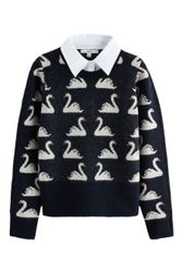 Next Strickpullover Pullover mit Kragenlage, Print günstig online kaufen