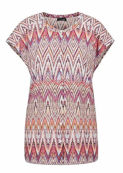GOLDNER Kurzarmbluse "Kurzgröße Kurzarm multicolor Printbluse" Knöpfe günstig online kaufen