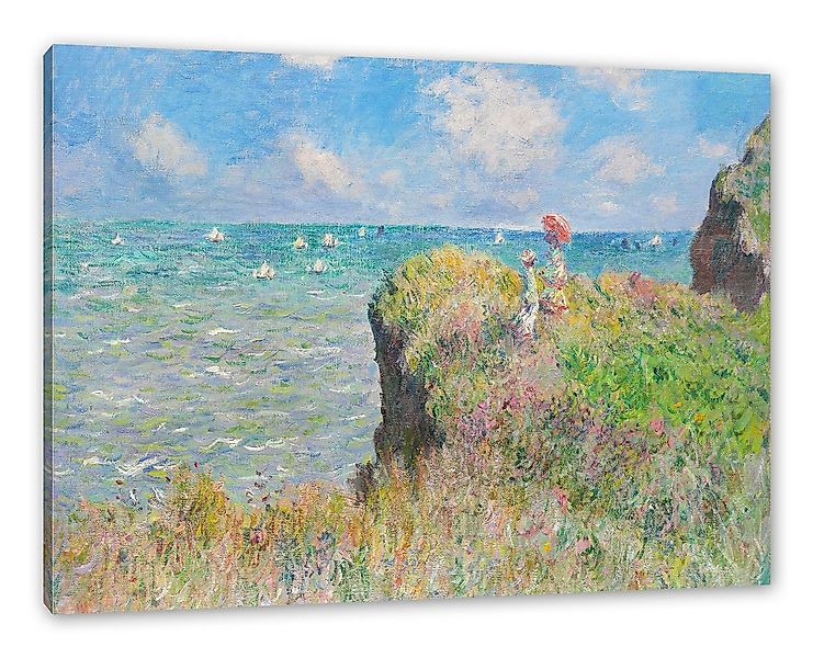 Pixxprint Leinwandbild Claude Monet - Spaziergang auf Klippen-Ebene bei Pou günstig online kaufen