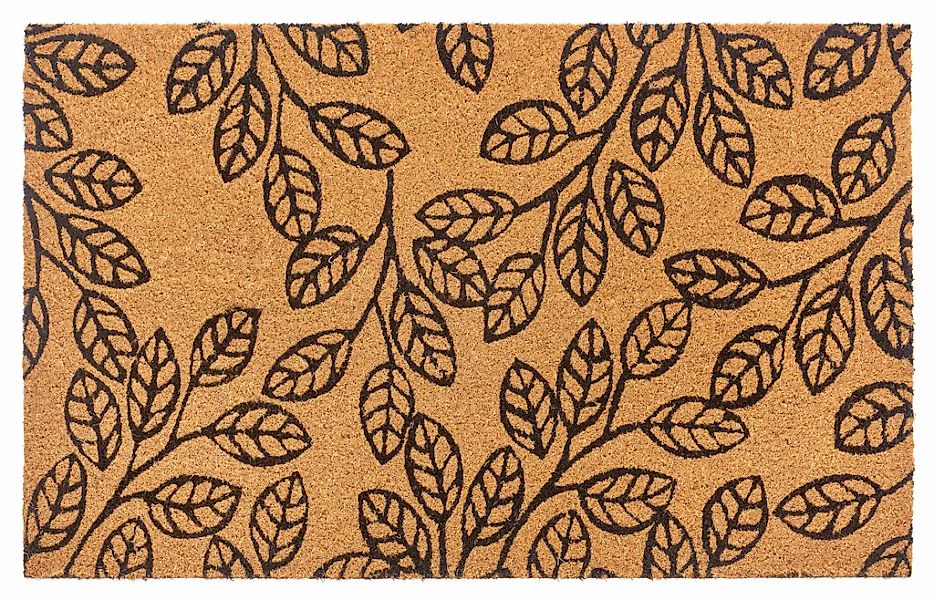 HANSE Home Fußmatte "Leafs, Türmatte" rechteckig 15 mm Höhe Kokos, Schmutzf günstig online kaufen