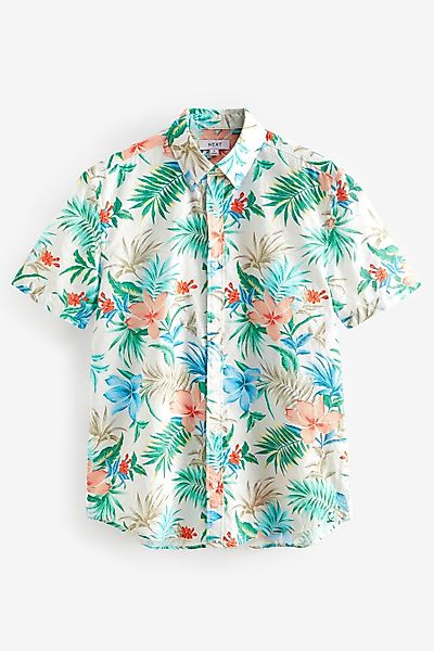 Next Kurzarmhemd Kurzärmeliges Hemd mit Blumenmuster günstig online kaufen
