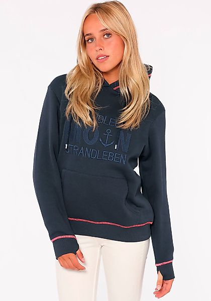 Zwillingsherz Hoodie "Strandleben Moin", mit gesticktem Schriftzug und neon günstig online kaufen