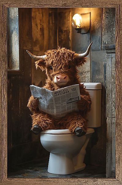 Bönninghoff Bild mit Rahmen, Hochlandrind-Humor-Tiere, (1 St.) günstig online kaufen