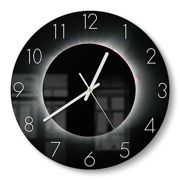 DEQORI Wanduhr 'Sonnenfinsternis' (Glas Glasuhr modern günstig online kaufen