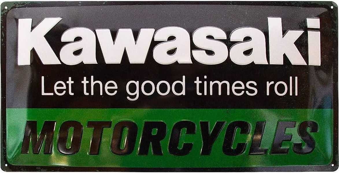Nostalgic-Art Metallschild Blechschild 25 x 50cm - Kawasaki - Kawasaki Moto günstig online kaufen