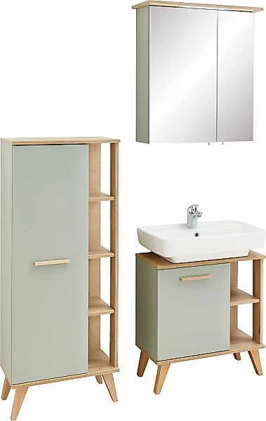 Saphir Badmöbel-Set "Quickset 3-teilig, Waschbeckenunterschrank mit LED-Spi günstig online kaufen