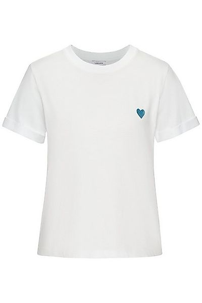 LASCANA T-Shirt mit süßer Herz-Stickerei, Kurzarmshirt aus Baumwolle günstig online kaufen