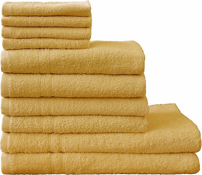 Dyckhoff Handtuch Set "Kristall" Set 10 Stk. Walkfrottee mit feiner Bordüre günstig online kaufen