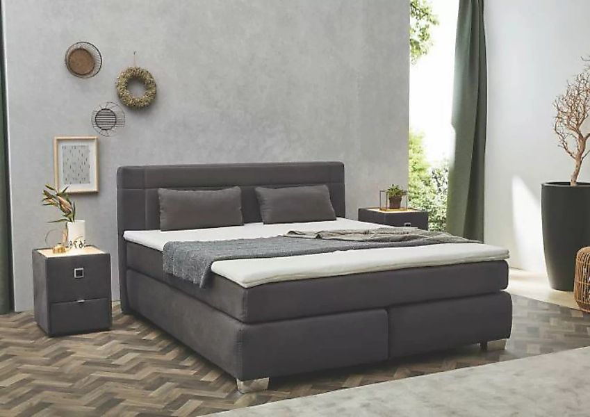 Boxspringbett ROMANA-MIX von Jockenhöfer 180x200cm dunkelgrau günstig online kaufen