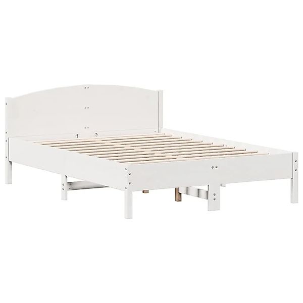 vidaXL Massivholzbett ohne Matratze Weiß 140x190 cm Kiefernholz 842603 günstig online kaufen