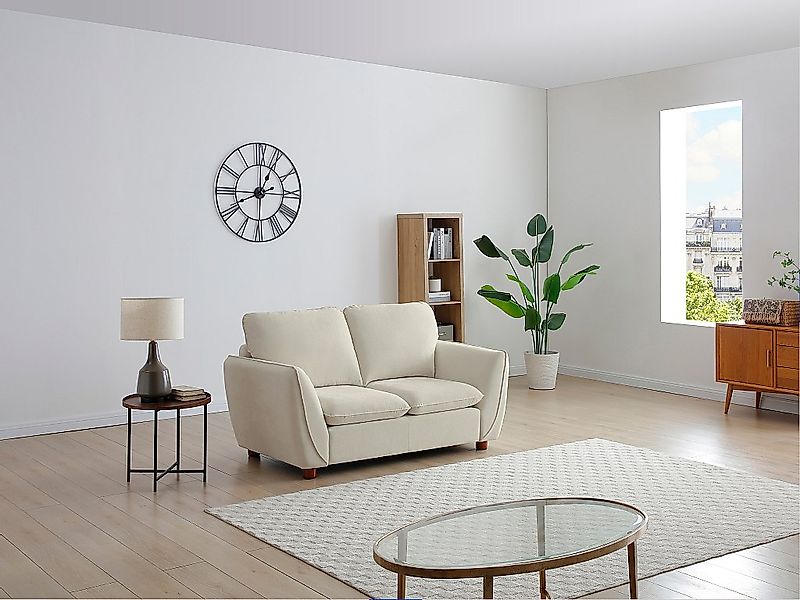Sofa 2‑Sitzer – Stoff – Offwhite – MENARDIA günstig online kaufen
