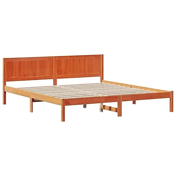vidaXL Bettgestell Braun 200 x 200 cm Massivholz Kiefer 872178 günstig online kaufen