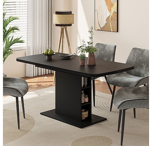 Vicco Esstisch Fenaro, Schwarz, 120 x 80 cm mit offenen Fächern (1-St) günstig online kaufen