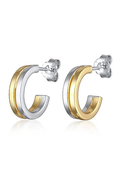 Elli Paar Ohrstecker Creolen Stecker Damen Modern bicolor günstig online kaufen