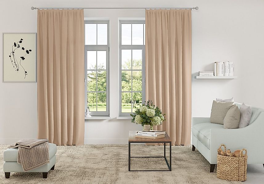 my home Vorhang Parry (2 St), Kräuselband, blickdicht, Polyester, 2-er Set, günstig online kaufen