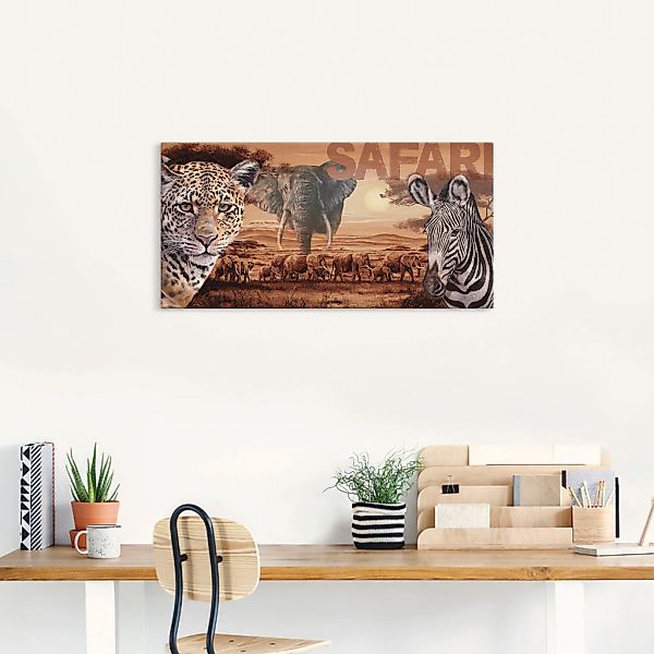 Artland Wandbild »Safari«, Wildtiere, (1 St.), als Alubild, Outdoorbild, Le günstig online kaufen