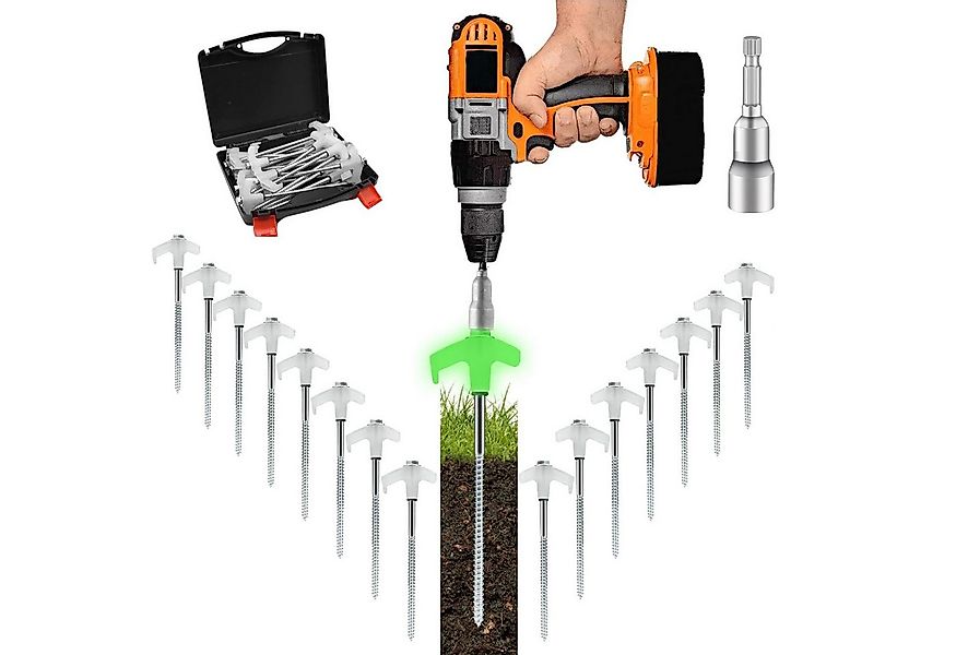 HEYHIPPO Zelthering 15-teiliges beleuchtetes Zelthering-Set aus Stahl mit T günstig online kaufen