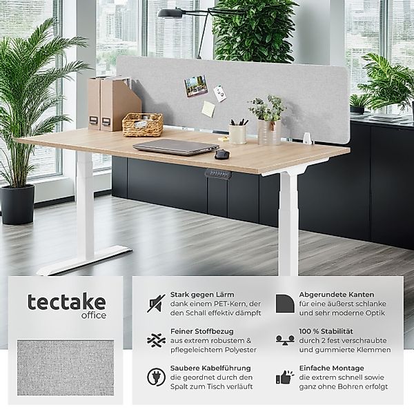 tectake Raumteiler Schreibtisch Trennwand, in 2 günstig online kaufen